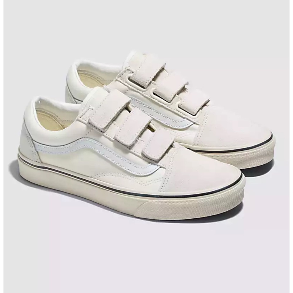 Vans White Velcro Sneakers